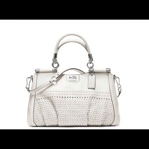 New Coach Madison Woven Carrie 23341 White